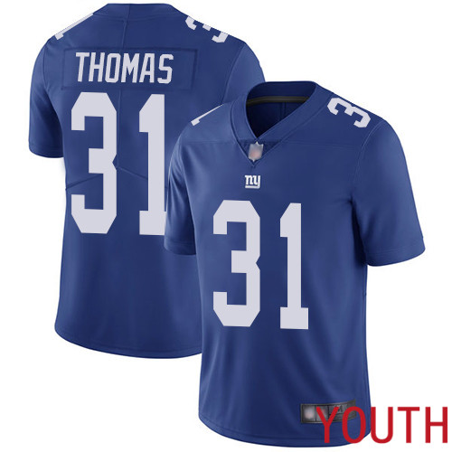 Youth New York Giants #31 Michael Thomas Royal Blue Team Color Vapor Untouchable Limited Player Football NFL Jersey